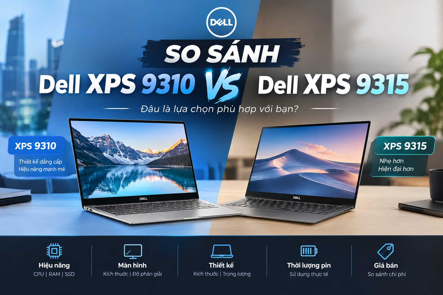so sánh dell xps 9310 và xps 9315